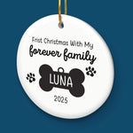 Custom Name First Christmas Dog Gifts - Personalized Ceramic Ornament