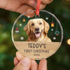 Custom Photo First Christmas Pet Glass Ornament - Personalized Christmas Birthday Gifts For Dog Lovers, Cat Lovers, Pet Dad And Mom, New Pet Ornament - Paw-Fect Christmas Begin