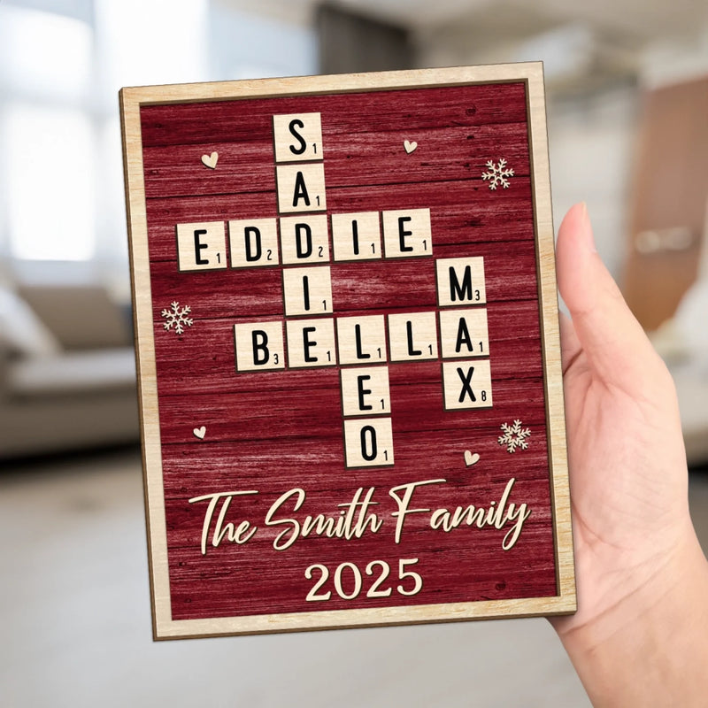 Custom Name Christmas Family Gifts - Personalized Wooden Plaque