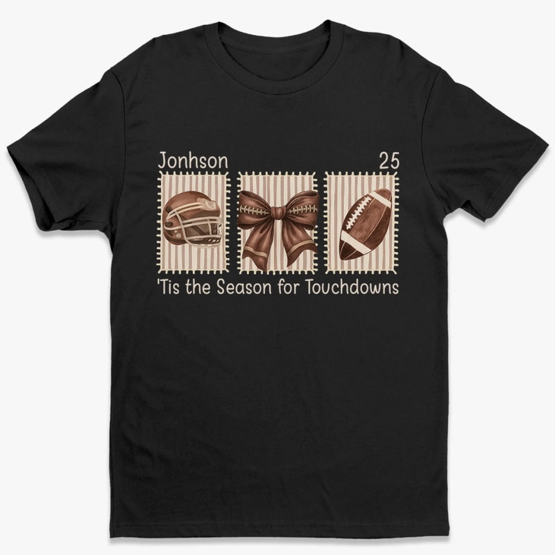 Custom Senior Mom T-shirt, Hoodie - Personalized Birthday Football Gifts For Mom, Football Lovers, NFL Fans - Cleats On Field, Pride In Me