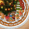 Custom Gingerbread Tree Skirt - Personalized Christmas Birthday Gifts For Grandma, Grandpa, Grandparents - Joy Shines In Every Hug