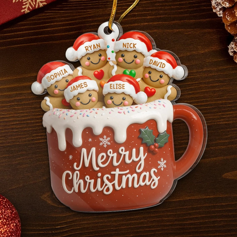 Custom Name Gingerbread Family Christmas Gifts - Personalized Ornament