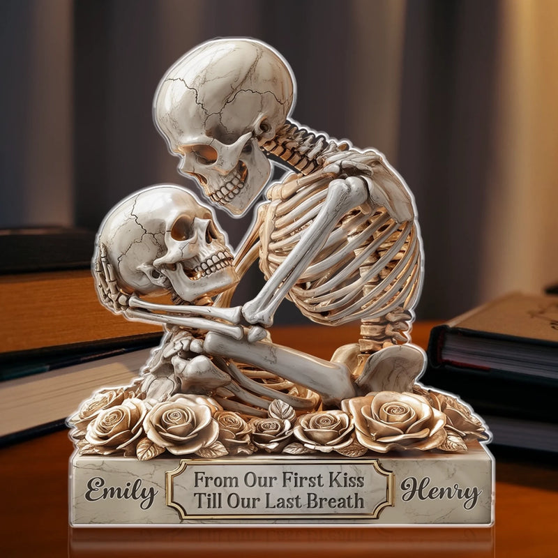 Custom Name Skeleton Couple Love Gifts - Personalized Acrylic Plaque Custom Shape