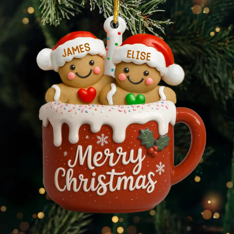 Custom Name Gingerbread Family Christmas Gifts - Personalized Ornament