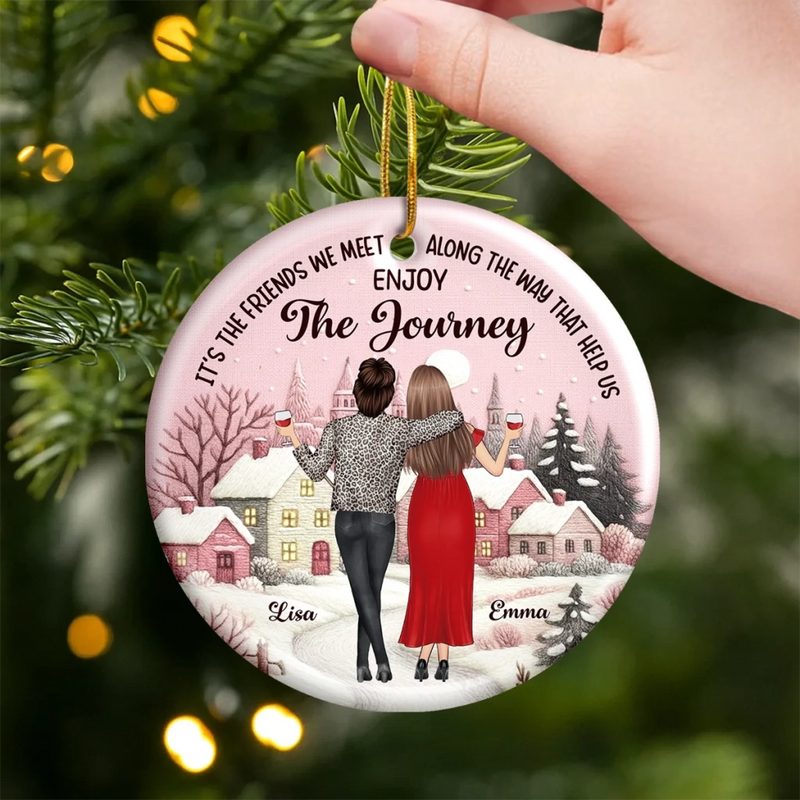 Custom Name Christmas Friendship Gifts - Personalized Ceramic Ornament