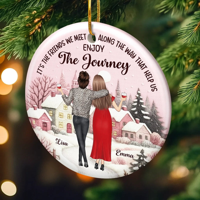 Custom Name Christmas Friendship Gifts - Personalized Ceramic Ornament