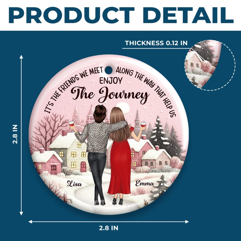 Custom Name Christmas Friendship Gifts - Personalized Ceramic Ornament