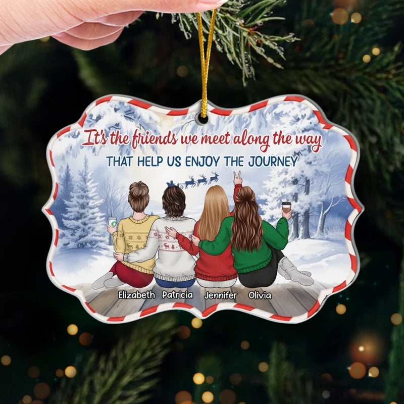 Custom Name Christmas Friends Gifts for Women - Personalized Ornament