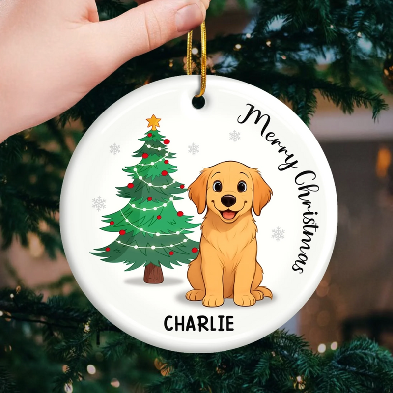Custom First Christmas Pet Ceramic Ornament - Personalized Christmas Birthday Gifts For Dog Lovers, Cat Lovers, Pet Dad And Mom, New Pet Ornament - Santa Paws Was Here