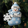 Custom First Christmas Acrylic Ornament - Personalized Christmas Baby Shower, Gender Reveal Gifts For New Moms, New Dads, New Parents - Little Heart Big Joy