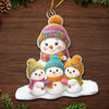 Custom Snowman Acrylic Ornament - Personalized Christmas Birthday Gifts For Mom, Grandma - Joy Found In Family