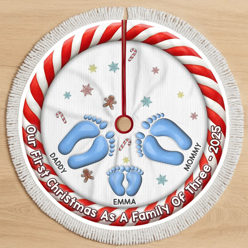 Custom Name First Christmas Family Gifts - Personalized Tree Skirt