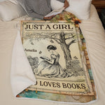 Custom Name Book Lover Gifts for Girls - Personalized Blanket
