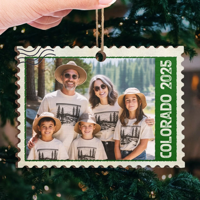 Custom Photo Colorado Family Christmas Gifts - Personalized Ornament