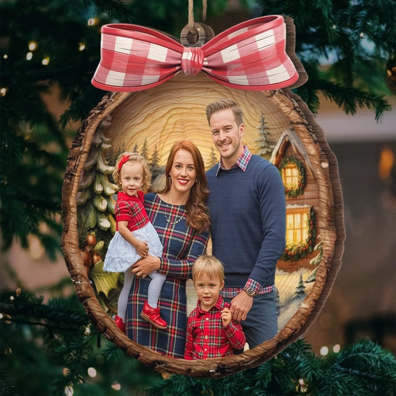 Custom Family Photo Christmas Gifts - Personalized Ornament