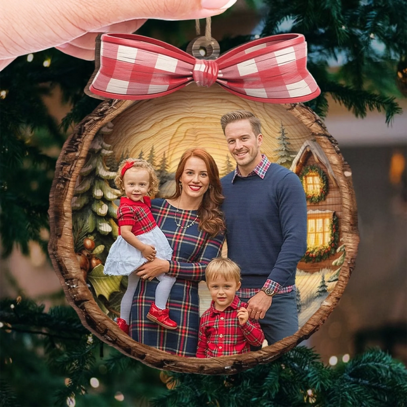 Custom Family Photo Christmas Gifts - Personalized Ornament