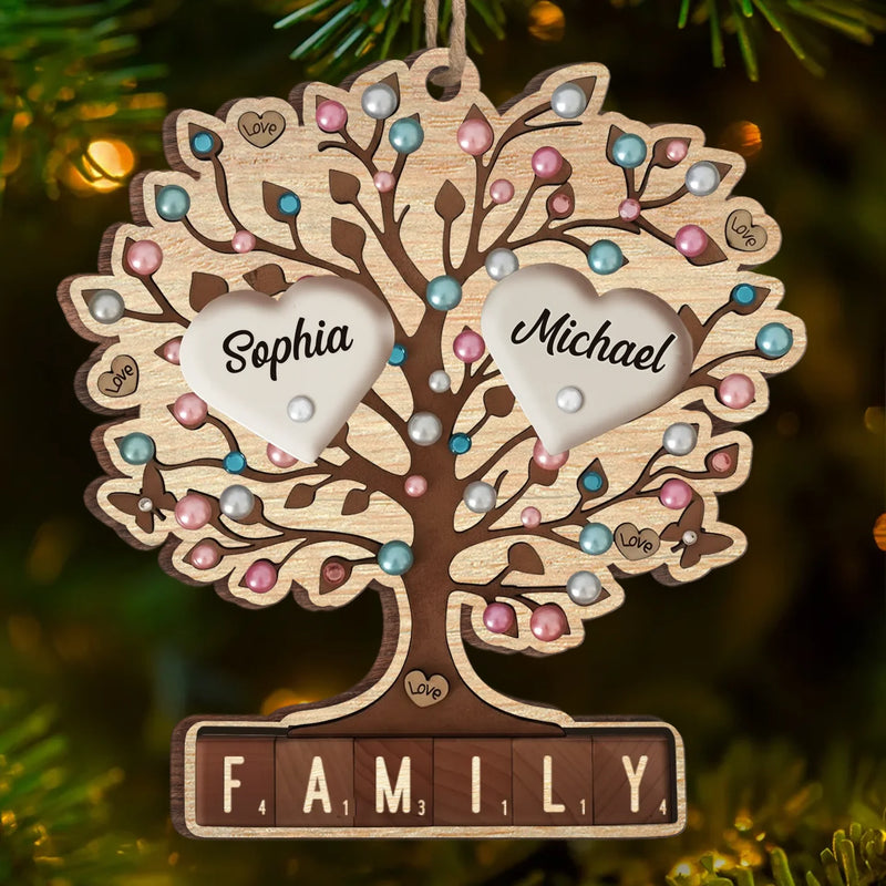 Custom Family Tree Christmas Gifts - Personalized Ornament