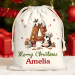 Custom Name Christmas Gingerbread Baking Gifts - Personalized Christmas Favor Bag