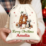 Custom Name Christmas Gingerbread Baking Gifts - Personalized Christmas Favor Bag