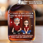 Custom Name Funny Father Son Gifts - Personalized Round Whiskey Bottle