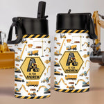 Custom Name Construction Truck Gifts for Kids - Personalized Kid Water Bottle