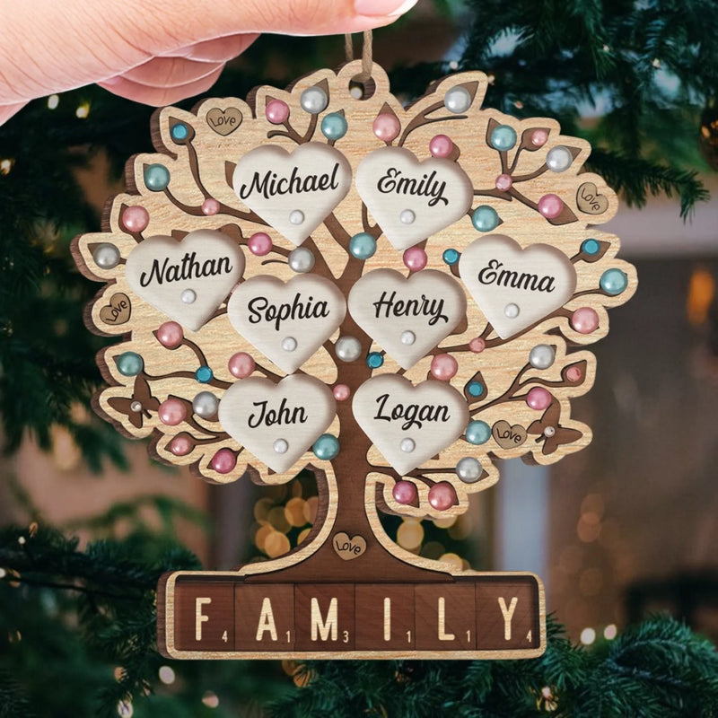 Custom Family Tree Christmas Gifts - Personalized Ornament