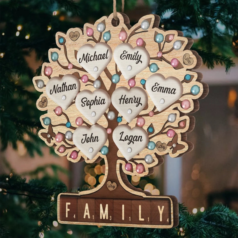 Custom Family Tree Christmas Gifts - Personalized Ornament