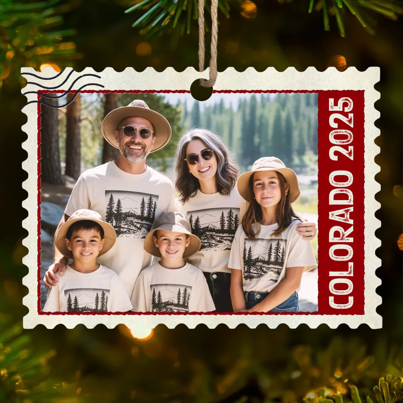 Custom Photo Colorado Family Christmas Gifts - Personalized Ornament