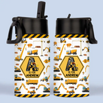Custom Name Construction Truck Gifts for Kids - Personalized Kid Water Bottle