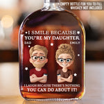 Custom Name Funny Father Son Gifts - Personalized Round Whiskey Bottle