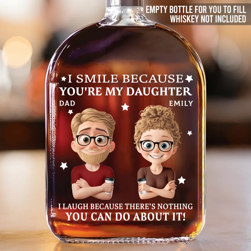 Custom Name Funny Father Son Gifts - Personalized Round Whiskey Bottle