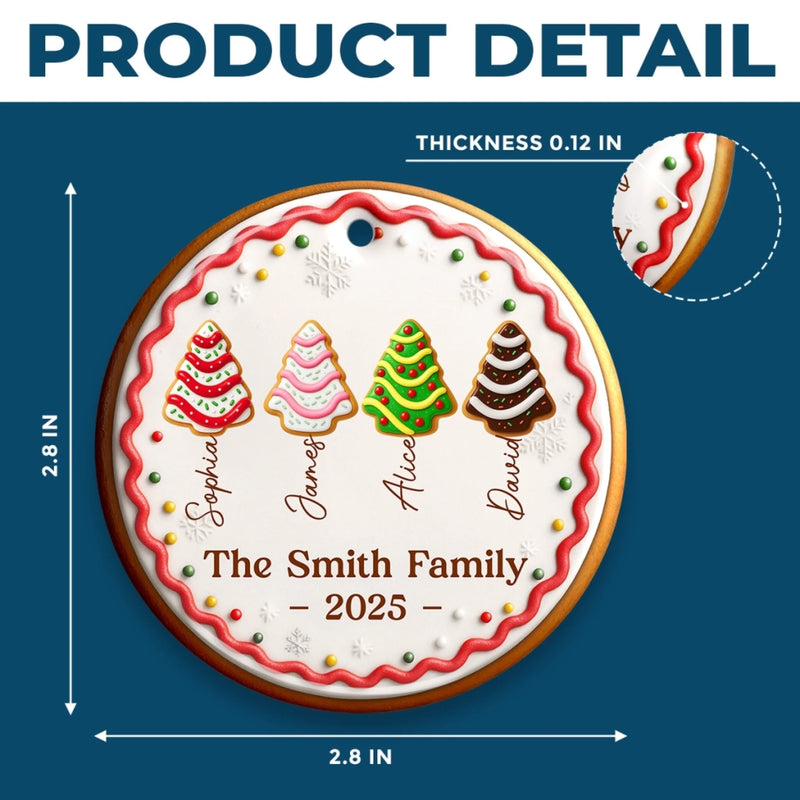 Custom Name Christmas Tree Family Gifts - Personalized Ceramic Ornament