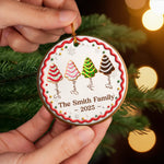 Custom Name Christmas Tree Family Gifts - Personalized Ceramic Ornament