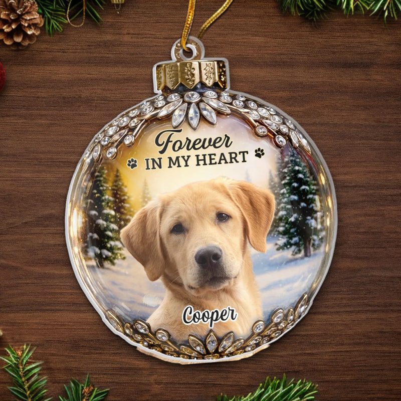 Custom Pet Photo Memorial Christmas Gifts for Dog Lovers - Personalized Ornament