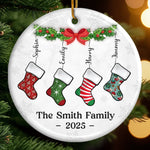 Custom Name Family Christmas Gifts - Personalized Ceramic Ornament