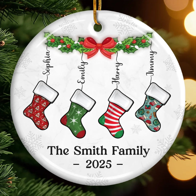 Custom Ceramic Ornament - Personalized Christmas Birthday Gifts For Mom, Dad, Brother, Sister, Kids - Our Lovely Family