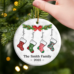 Custom Name Family Christmas Gifts - Personalized Ceramic Ornament