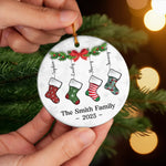 Custom Name Family Christmas Gifts - Personalized Ceramic Ornament