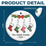 Custom Name Family Christmas Gifts - Personalized Ceramic Ornament