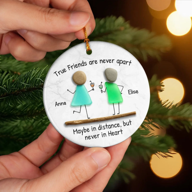 Custom Name Best Friend Christmas Gifts - Personalized Ceramic Ornament