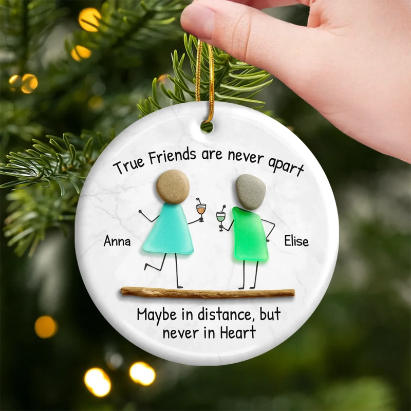 Custom Name Best Friend Christmas Gifts - Personalized Ceramic Ornament