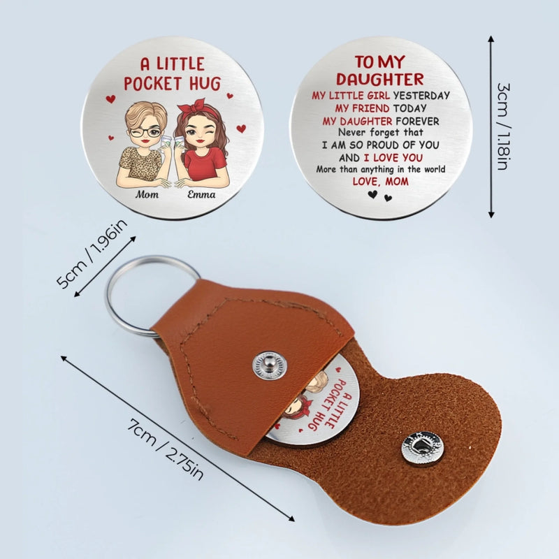 Custom Name Mother Daughter Gifts for Mom - Personalized Pocket Hug