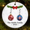 Custom Ceramic Ornament - Personalized Christmas Birthday Gifts For Mom, Dad, Brother, Sister, Kids - Joy Lives Within Us