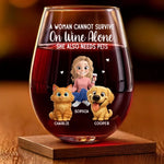 Custom Name Pet Lover Gifts for Women - Personalized Wine Glass