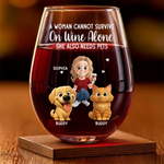 Custom Name Pet Lover Gifts for Women - Personalized Wine Glass