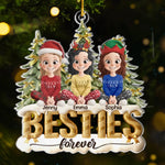 Custom Name Christmas Besties Gifts for Girls - Personalized Ornament
