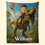 Custom Name Dinosaur Adventure Gifts for Kids - Personalized Blanket