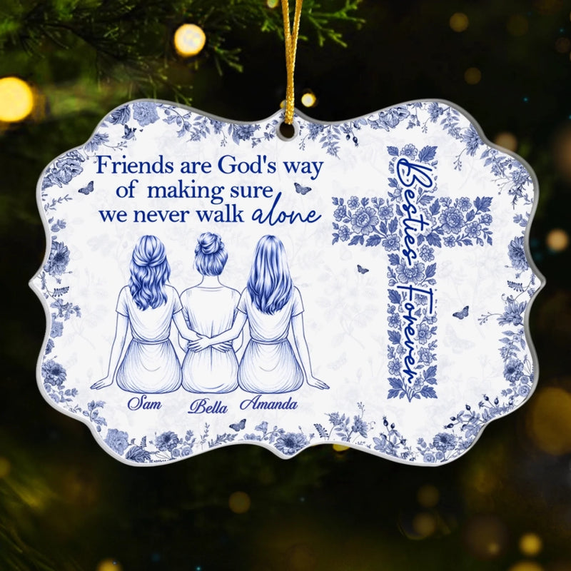 Custom Acrylic Ornament - Personalized Best Friend Christmas Birthday Gifts For Women, Besties, Sisters, BFF - Wrapped In Friendship And Joy