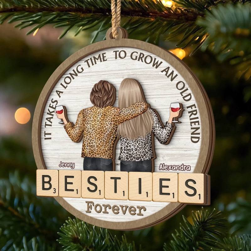 Custom Name Best Friend Gifts - Personalized 2 Layers Ornament