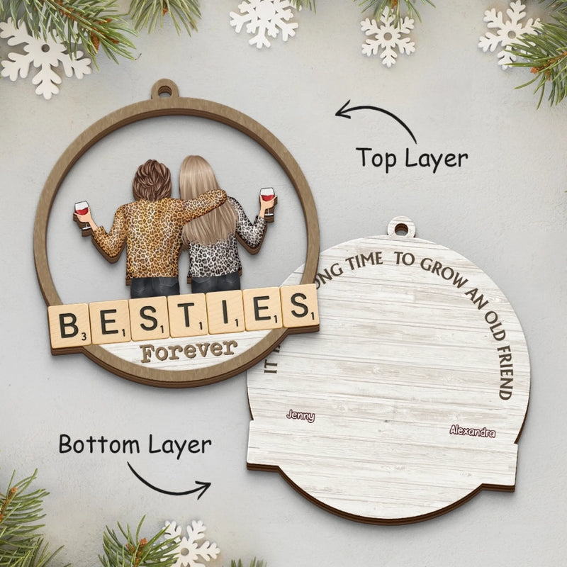 Custom Name Best Friend Gifts - Personalized 2 Layers Ornament